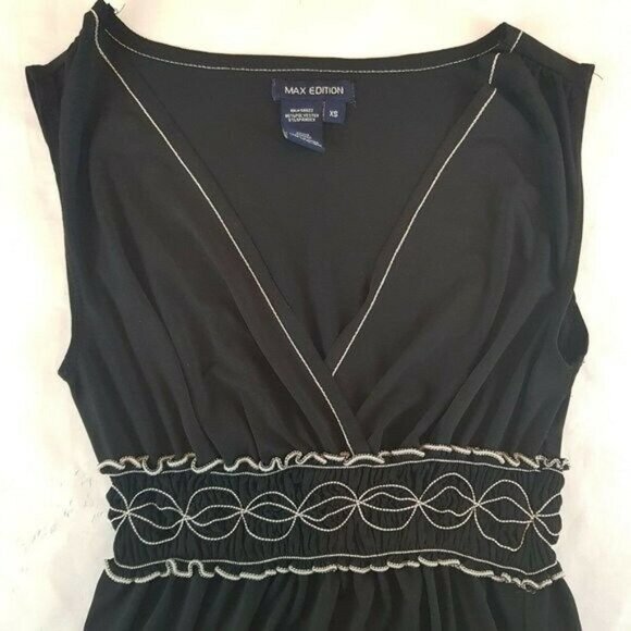 Max Edition Dress Size XS Black Maxi Stretch Full Length Womens Sleeveless - Picture 12 of 12